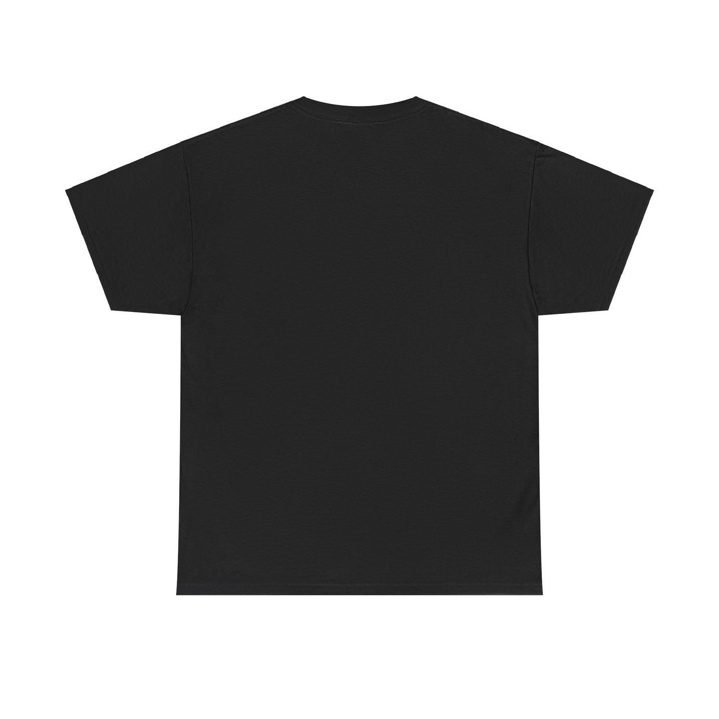 Back view of  'ADI-DAS' black t-shirt, featuring a clean and minimalist back design for a casual, everyday loo