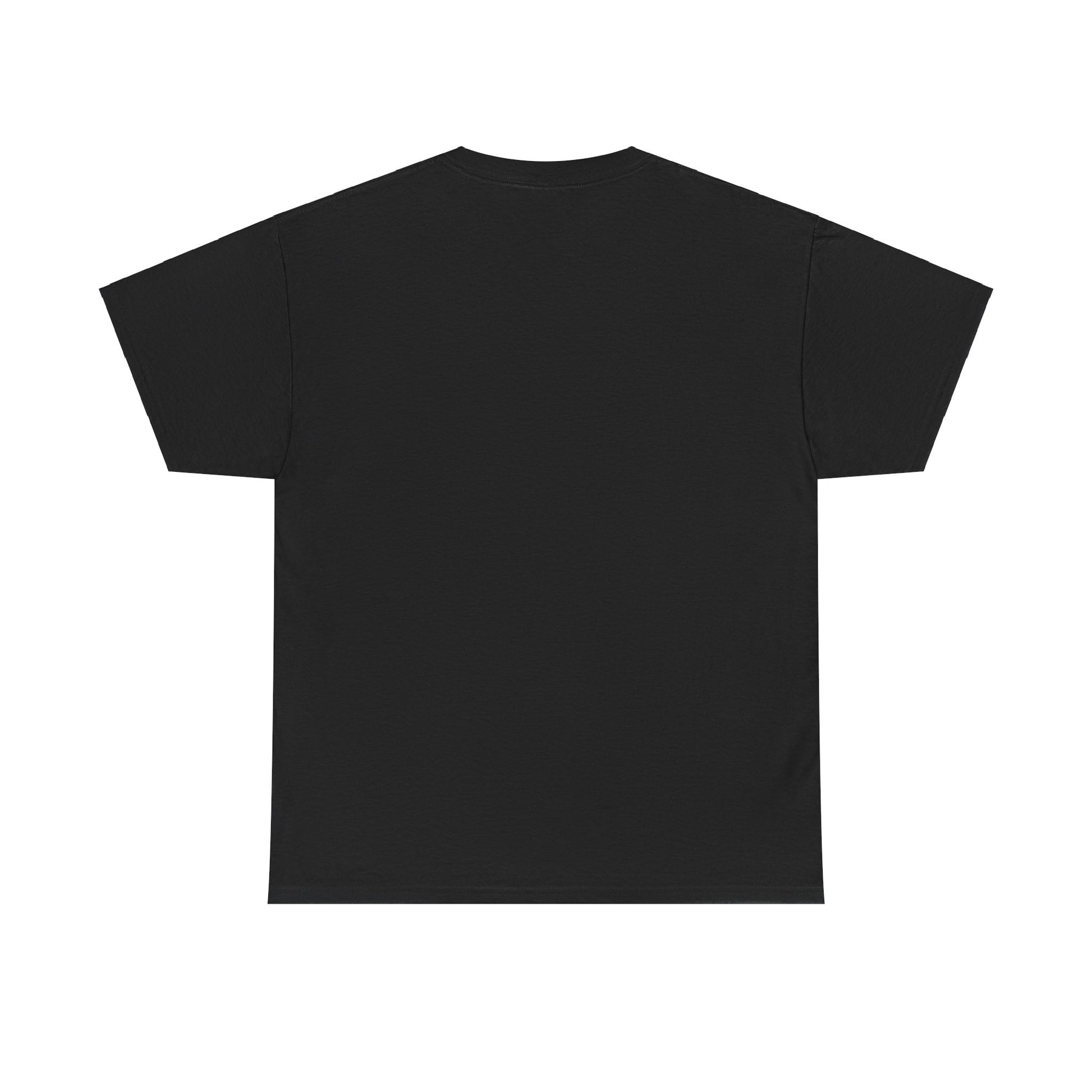 Back view of  'ADI-DAS' black t-shirt, featuring a clean and minimalist back design for a casual, everyday loo