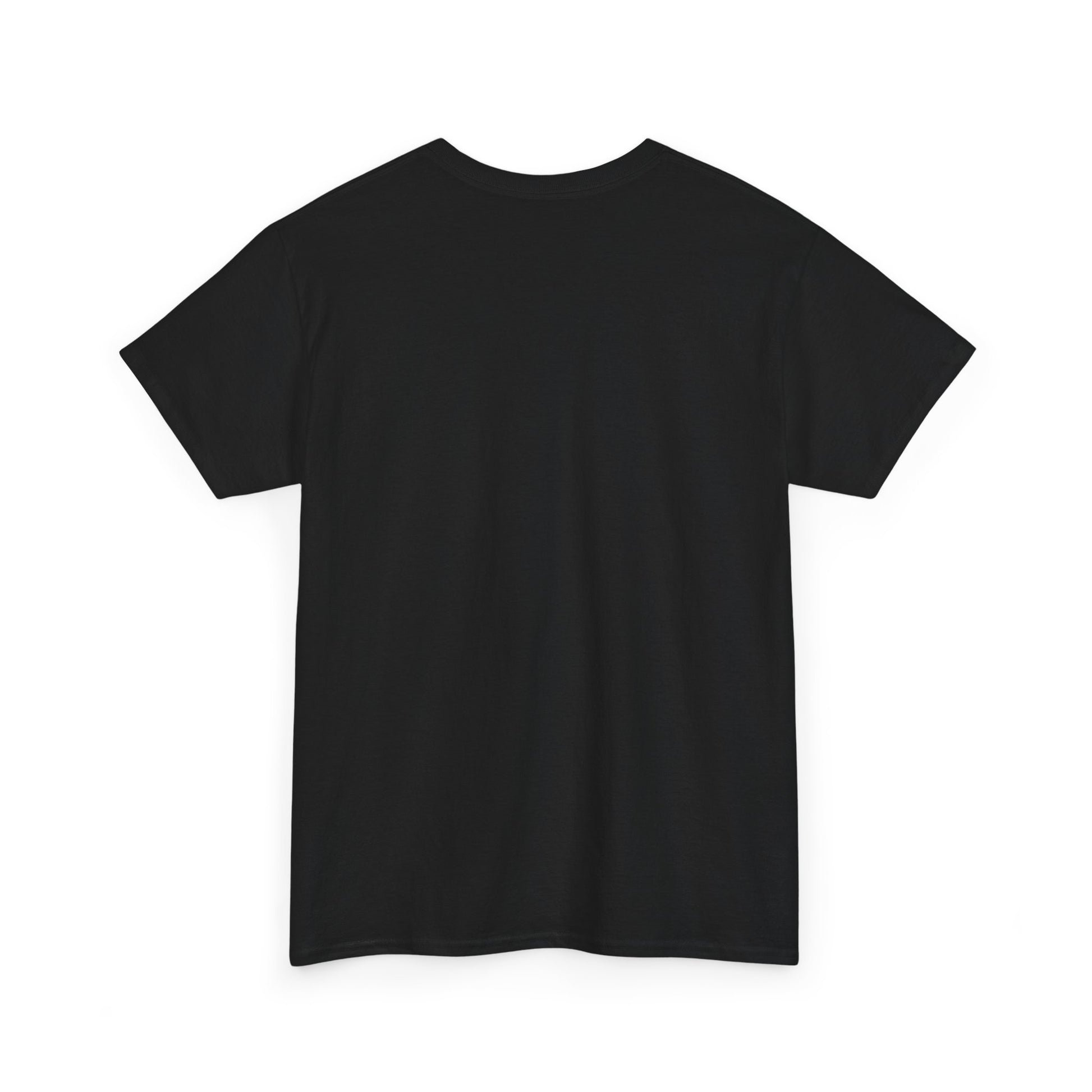 Back view of 'ADI-DAS' black t-shirt, featuring a clean and minimalist back design for a casual, everyday look